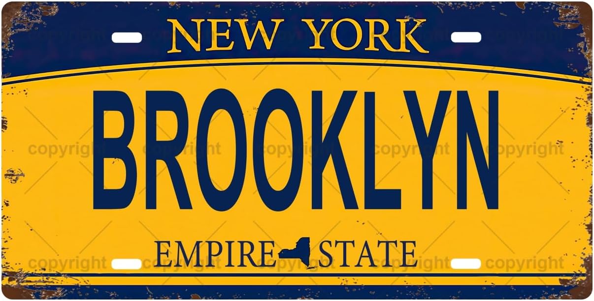 Home Bathroom Signs - Placa de Metal Vintage BROOKLYN, Placa