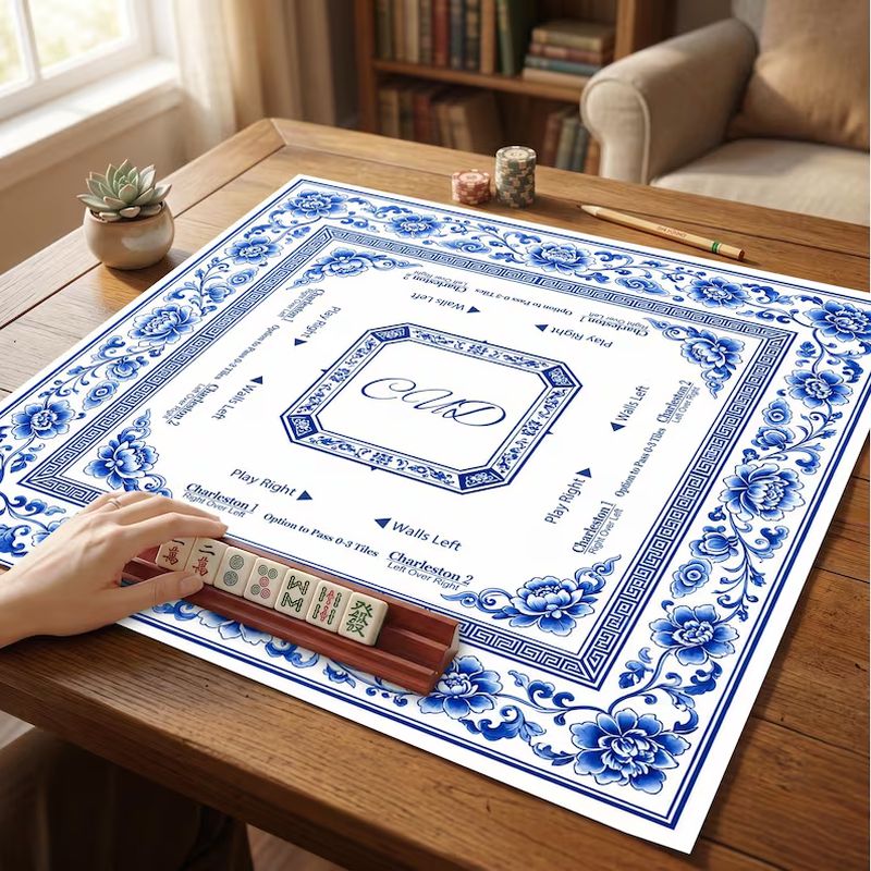 Home Bathroom Layout - Tapete de Mahjong Americano VIKAMA Azul