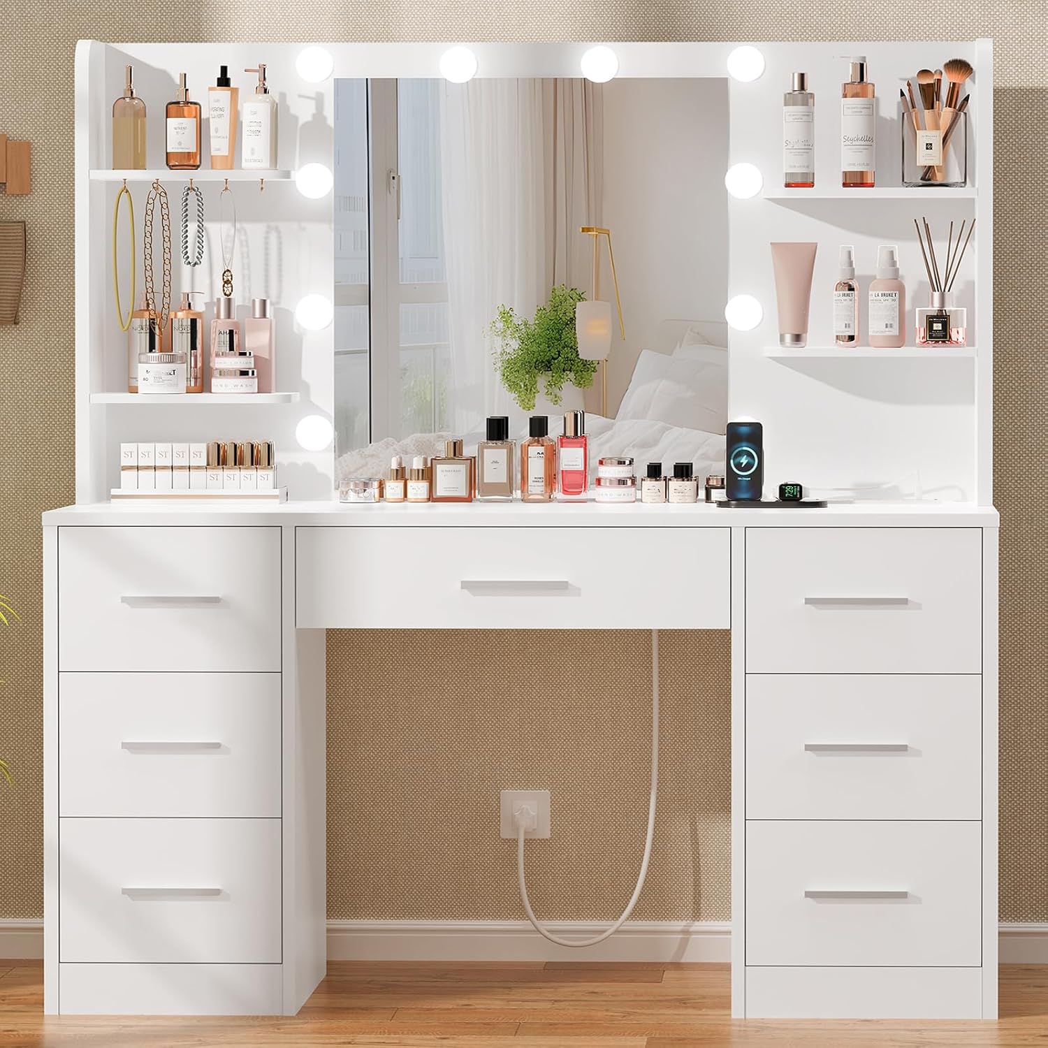 Home Outlet Bathroom - Grande Penteadeira com Espelho Iluminado por
