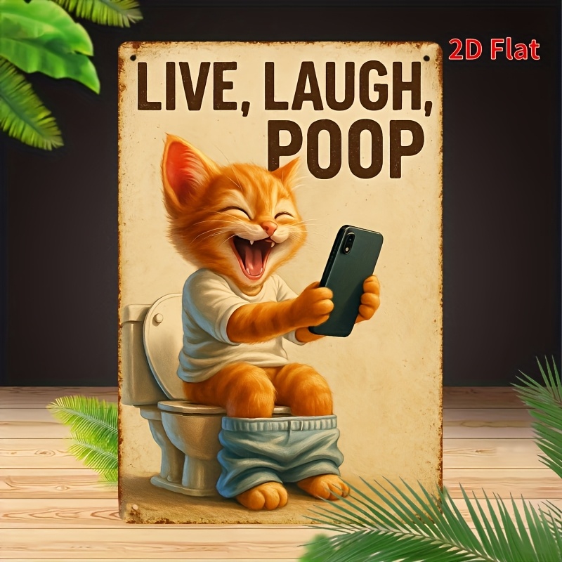 Home Bathroom Signs - Arte de parede de metal de