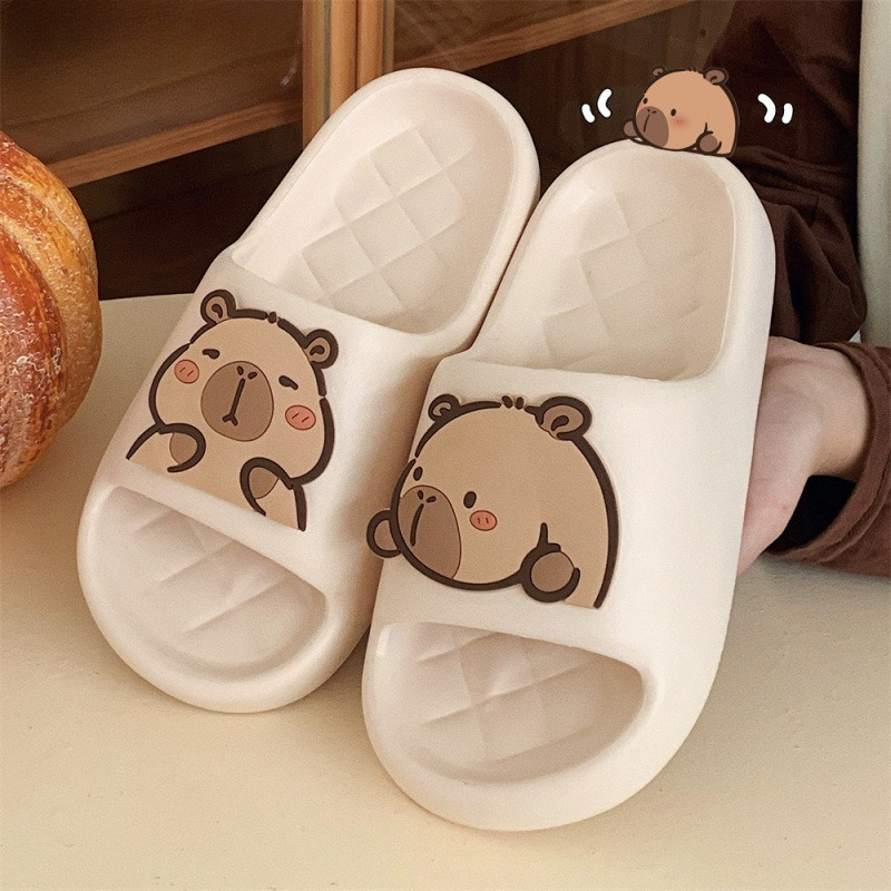 Home Bathroom Size - Chinelos Femininos de Capivara Fofos, Antiderrapantes,