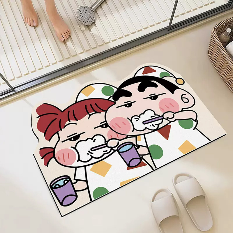 Non Slip Bath Mat - Tapete de Banho Crayon Shinchan Absorvente,