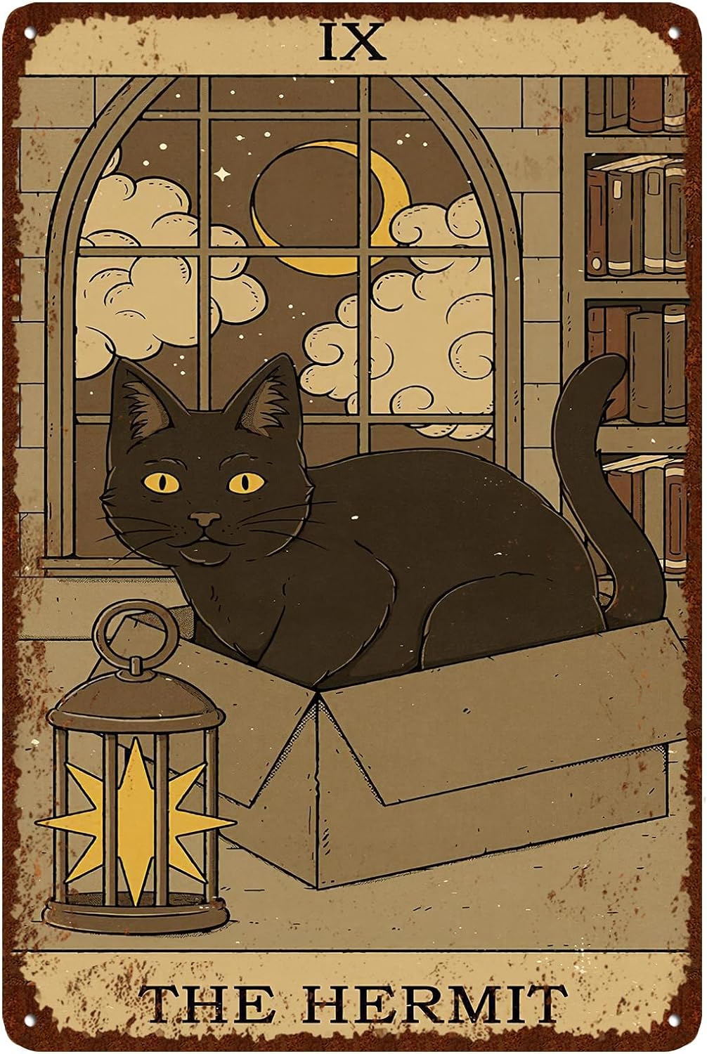 Home Bathroom Signs - Placa de Metal Vintage com Gato