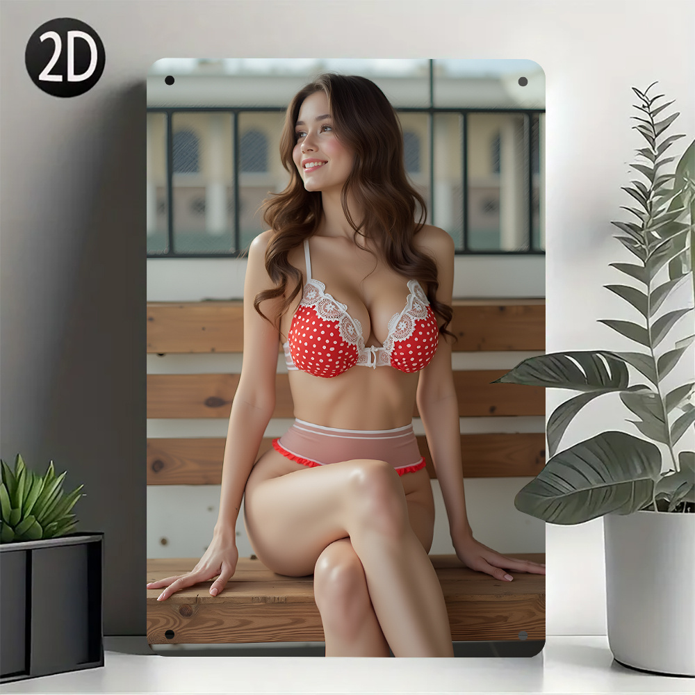 Home Bathroom Signs - Placa de Metal Vintage 'Sexy Beauty'