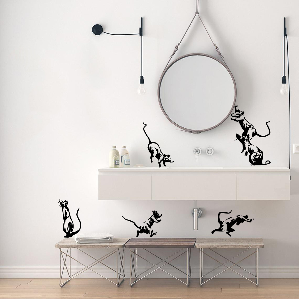 Banksy Toalete Ratos Adesivo D - Home Bathroom Wall Tiles avaliação e preço
