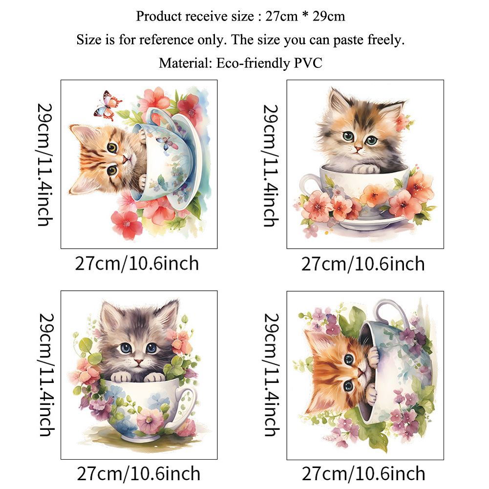 Bonito xícara de chá gato flor - Home Bathroom Wall Tiles avaliação e preço
